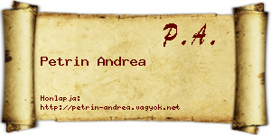 Petrin Andrea névjegykártya